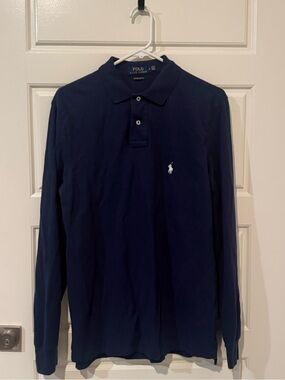 Ralph Lauren Navy Long-Sleeve Polo with White Pony